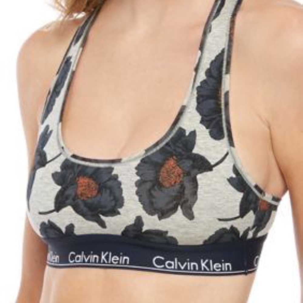 Calvin Klein Cotton Bralette, Floral - Medium